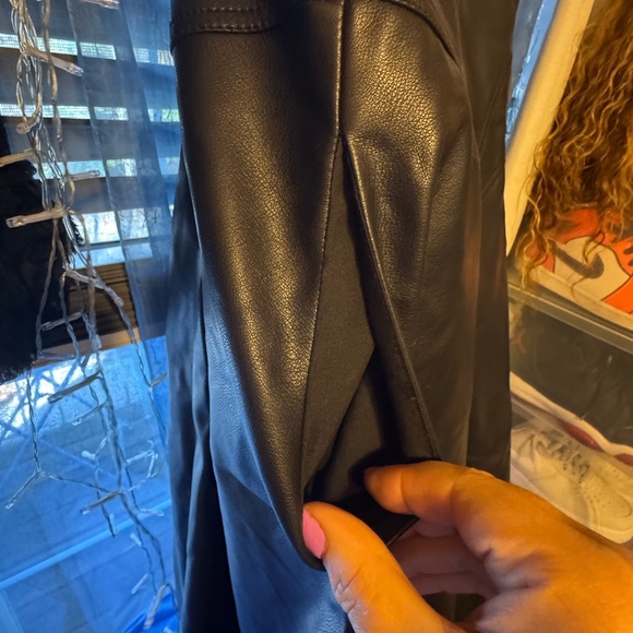 Anthropologie Pilcro sleeveless black faux leather corset midi dress size L - Picture 7 of 16